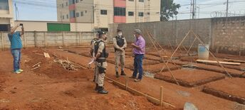 Serra do Salitre - Comando do 46º BPM visita obras das futuras instalações do 6º Pelotão PM 